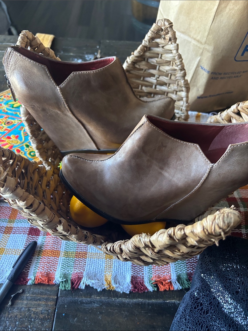 Luxury Rebel Brown Women's Wedge Ankle Booties